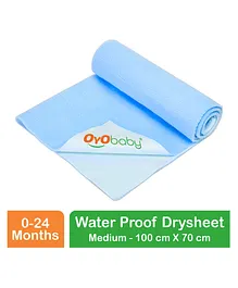 OYO BABY Waterproof Cotton Bed Protector Sheets Medium - Blue
