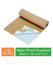 OYO BABY Waterproof Cotton Bed Protector Sheets Medium - Beige