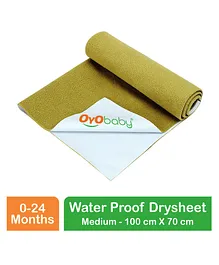 OYO BABY Waterproof Cotton Bed Protector Sheets Medium - Gold