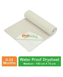 OYO BABY Waterproof Cotton Bed Protector Sheets Medium - Ivory