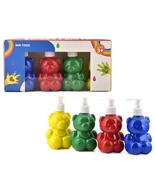 Scoobies Non Toxic Teddy Bear Finger Paints Pack of 4 - Multicolor 