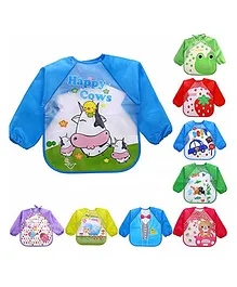 Koochie Koo Waterproof Feeding Bib Cartoon Printed Pack Of 3 - Multicolour