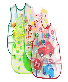 Koochie Koo Waterproof Printed Sleeveless Bib Pack Of 3 - Multicolor
