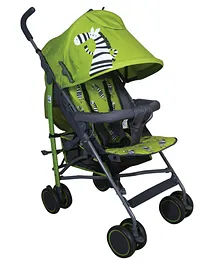 Polka Tots Zebra Baby Stroller Ultra Lightweight Umbrella Style with 6 way Reclining Seat - Green