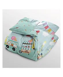 Polka Tots Kids Comforter Baby Blanket and Reversible Quilt 2 Way Design Ice-Cream - 60x 40 inch