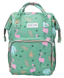 Polka Tots Stylish Multifunctional Babies Diaper Bag for Mothers for Travel Flamingo Design (Free Changing Mat & 2 Stroller Hooks)
