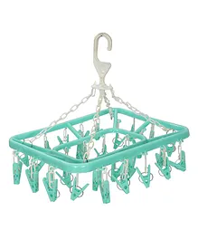 Fun Homes Folding Baby Clothes Drying Rack With 32 Clips - Green