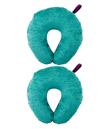 Fun Homes U-Shaped Soft Cushions Neck Rest Pillow Pack Of 2 - Purple Green