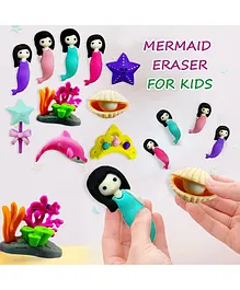 FunBlast Mermaid World Erasers Pack of 10 - Multicolour