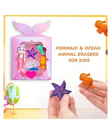 FunBlast Mermaid & Ocean Animal Erasers Pack of 5 - Multicolour