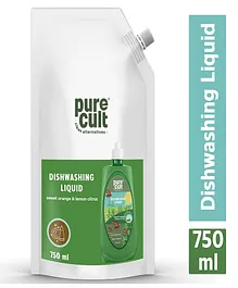 PureCult Dishwash Liquid With Sweet Orange and Lemon Essential Oils - 750 ml