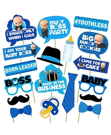 Party Propz Boss Baby Birthday Decoration Combo Multicolor - Pack Of 18