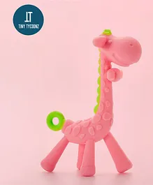Tiny Tycoonz Silicone Giraffe Shape Teether - Pink