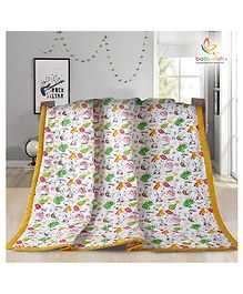 Babywish Organic Muslin All Seasons Quilt Unicorn Print - Multicolour