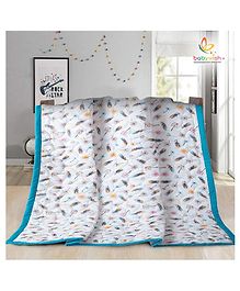Babywish Organic Muslin All Seasons Quilt Leaf Print - Multicolour