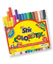 Stic Colorstix Sketch Pens Pack of 15 - Multicolour