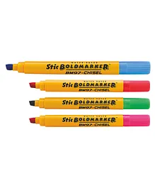 Stic Boldmarker Chisel Marker Pack of 4 - Multicolour