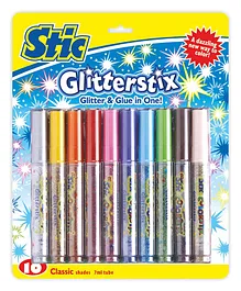 Stic Glitterstix Glue Pack of 10 - Multicolour