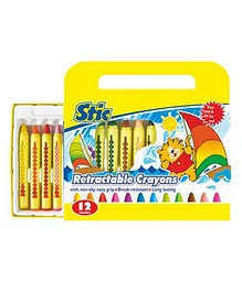 Stic Retractable Crayons Pack of 12 - Multicolour