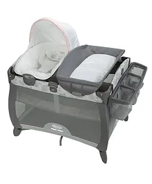 Graco Pack N Play Cushioned Crib with Wheels - Grey