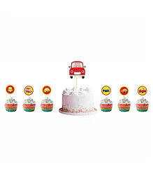 Untumble Car Cupcake Toppers - Multicolor
