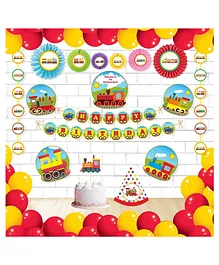 Untumble Train Themed Birthday Kit Multicolor - Pack of 56