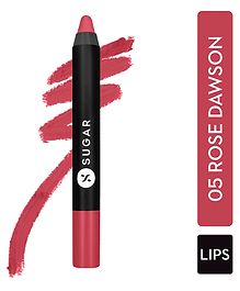 SUGAR Cosmetics Matte As Hell Crayon Lipstick with Sharpner  Smudgeproof  Lasts Upto 8 Hrs  2.8g - 05 Rose Dawson