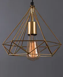 Homesake Edison Filament Hanging Diamond Caged E27 Holder Ceiling Light For LED - Golden Black