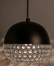 Homesake Matt Crystal Hanging Globe Ceiling Light - Black
