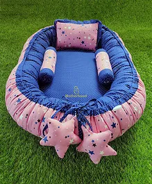 Motherhood Tub With Side Supports and Rectangle Baby Pillow Star Print - Pink Blue