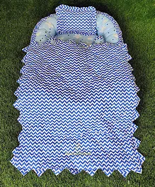 Motherhood Rectangular Tub With Blanket Side Supports & Baby Pillow Star Print - Blue