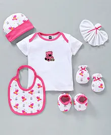 Mee Mee Baby Clothing Gift Set With Teddy Print Pack of 6 - Pink