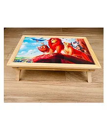 The Little Boo Wooden Study Table Lion King Print - Light Brown