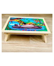 The Little Boo Wooden Study Table Jungle Book Print - Light Brown