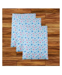 Mittenbooty Baby Soft Cotton Foam Cushioned Changing Sheet Pack of 3 Crown Print - Blue