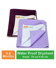 OYO BABY Waterproof Instant Dry Sheet Baby Bed Protector Extra Absorbent Crib Sheet Small Size 50 x70 cm (Pack of 2) Best for 0 - 6 months baby
