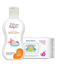 Fabie Baby Wipes & Baby Lotion Combo -  80 Pieces, 250 ml