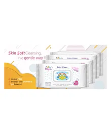 Fabie Baby SkinSoft Baby Cleansing Wipes Pack of 6 - 80 Pieces Each