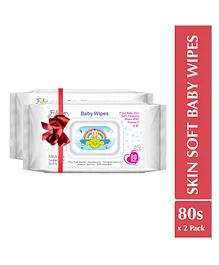 Fabie Baby SkinSoft Baby Cleansing Wipes Pack of 2 - 80 Pieces Each