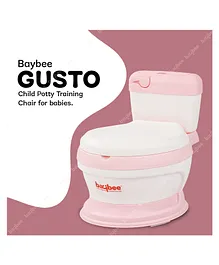Baybee Gusto Western Potty Training Toilet Chair With Closing Lid & Removable Tray - Pink