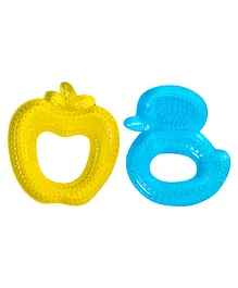 Buddsbuddy BPA Free Multi Texture Water Filled Teether Pack of 2 - Blue Yellow