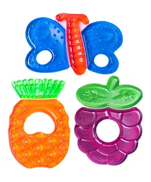 Buddsbuddy BPA Free Multi Texture Water Filled Teether Pack of 3 - Multicolour