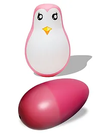 VParents Wooden Penguin Roly Poly and Egg Shaker Toy - Pink