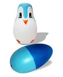 VParents Wooden Penguin Roly Poly and Egg Shaker Toy - Blue