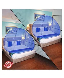 Silver Shine Double Bed Foldable Mosquito Net King Size Pack Of 2- Blue