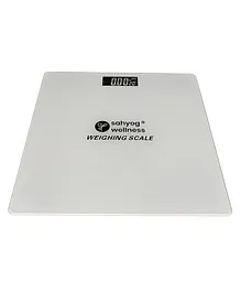 Sahyog Wellness Personal Digital Weighing Scale With Glass Body - White