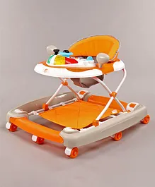 Comdaq 2 In 1 Mini Car Musical Baby Walker - Orange
