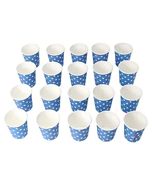 Karmallys Paper Cups Blue Dotted Print Pack of 20 - 200 ml