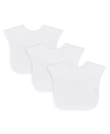 Mothercare Toddler Waffle Terry Velcro Closure Reversible Bibs Pack of 3 - White