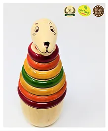 A & A Kreative Box Wooden Kangaroo Staking Toy Multicolour - 7 Pieces